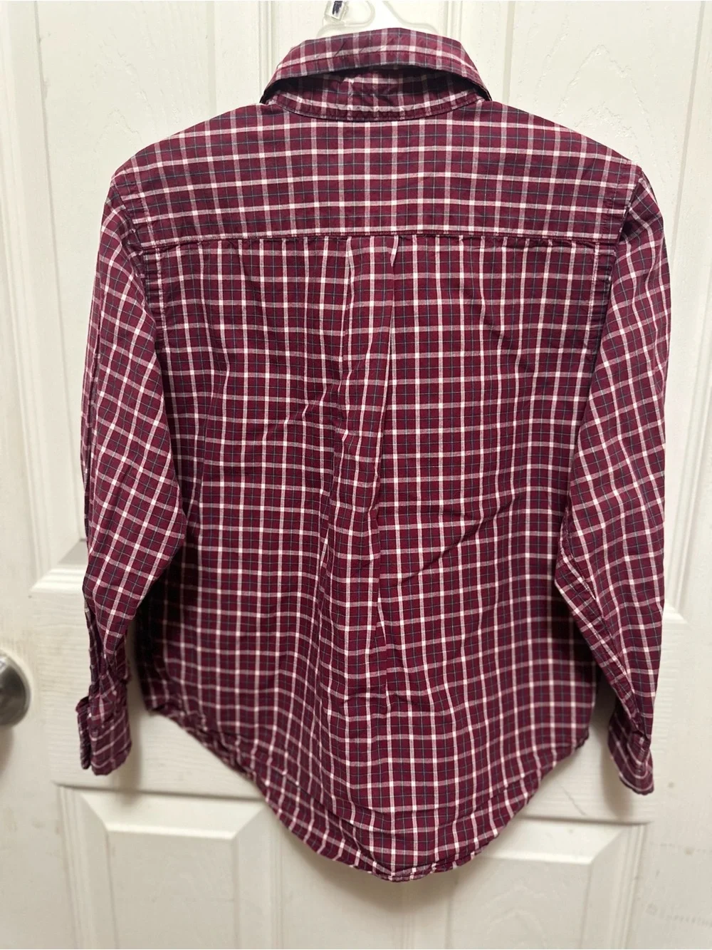Ralph Lauren Boy’s Burgundy Plaid Button-Down Shirt size 4 # 303